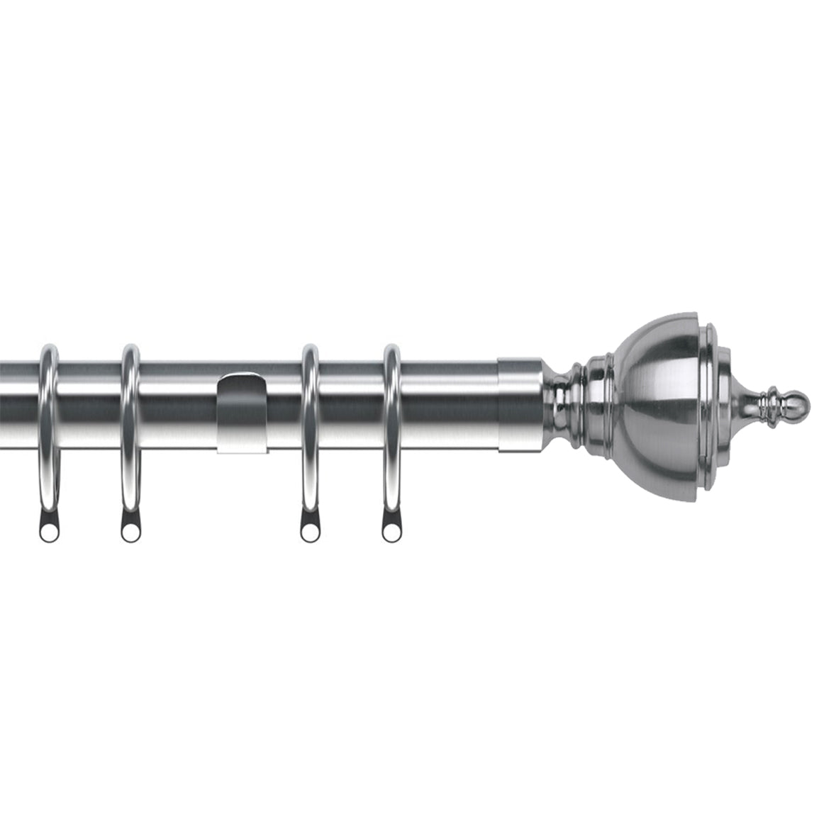 Vienna 28mm Curtain Poles Satin Silver