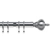 Vienna 28mm Bay Window Curtain Poles Satin Silver