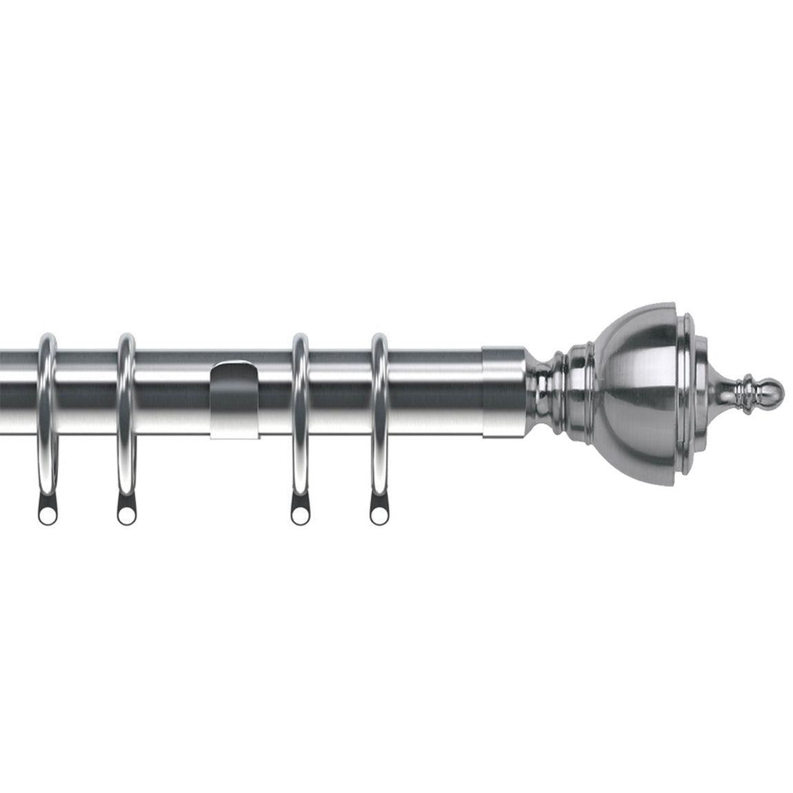 Vienna 28mm Bay Window Curtain Poles Satin Silver