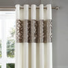 Catherine Lansfield Lattice Cut Velvet Ready Made Eyelet Curtains 66'' x 72'' Natural