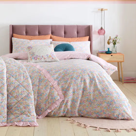 Catherine Lansfield Darcy Floral Reversible Duvet Cover Bedding Set Pink