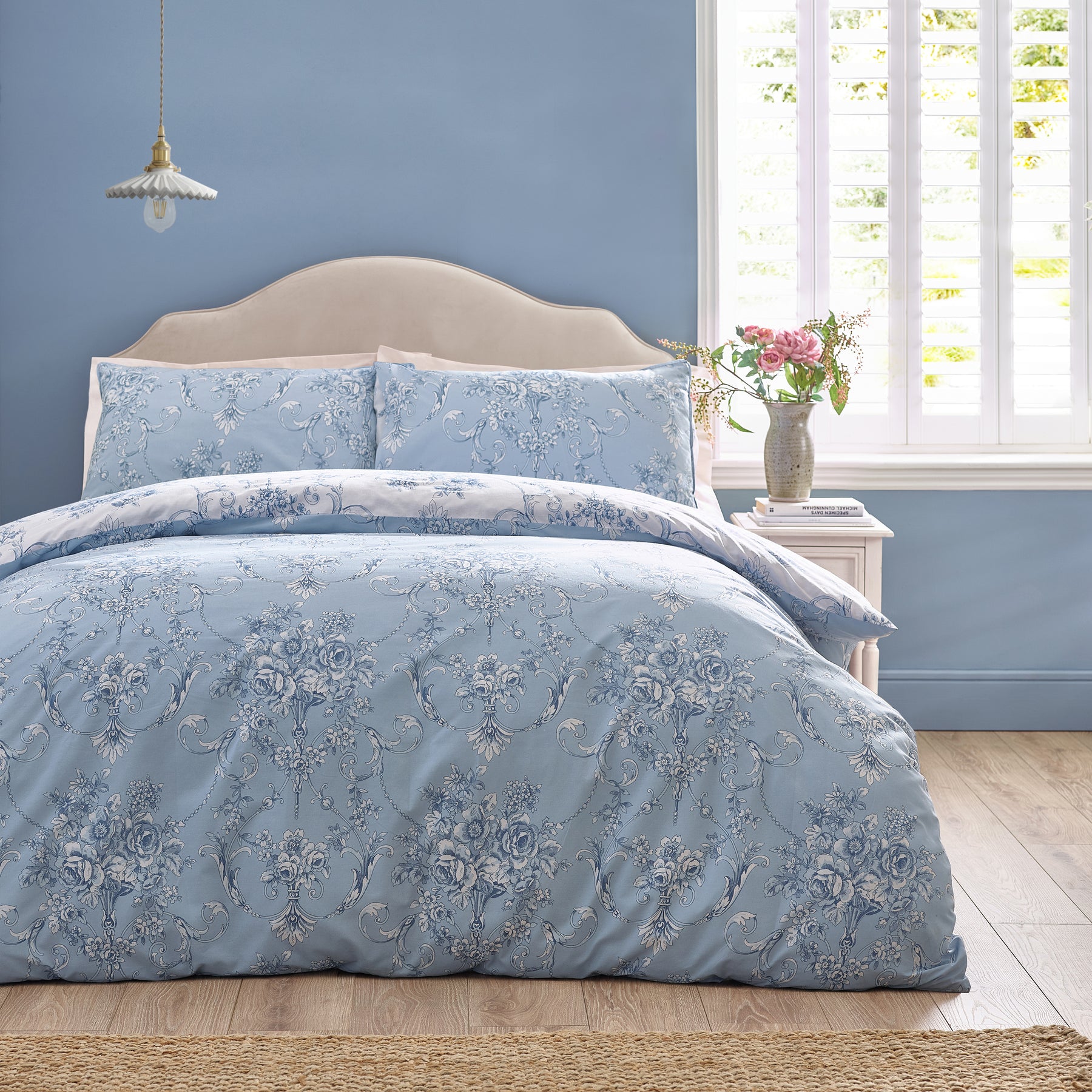 Catherine Lansfield Antoinette Duvet Cover Bedding Set Blue
