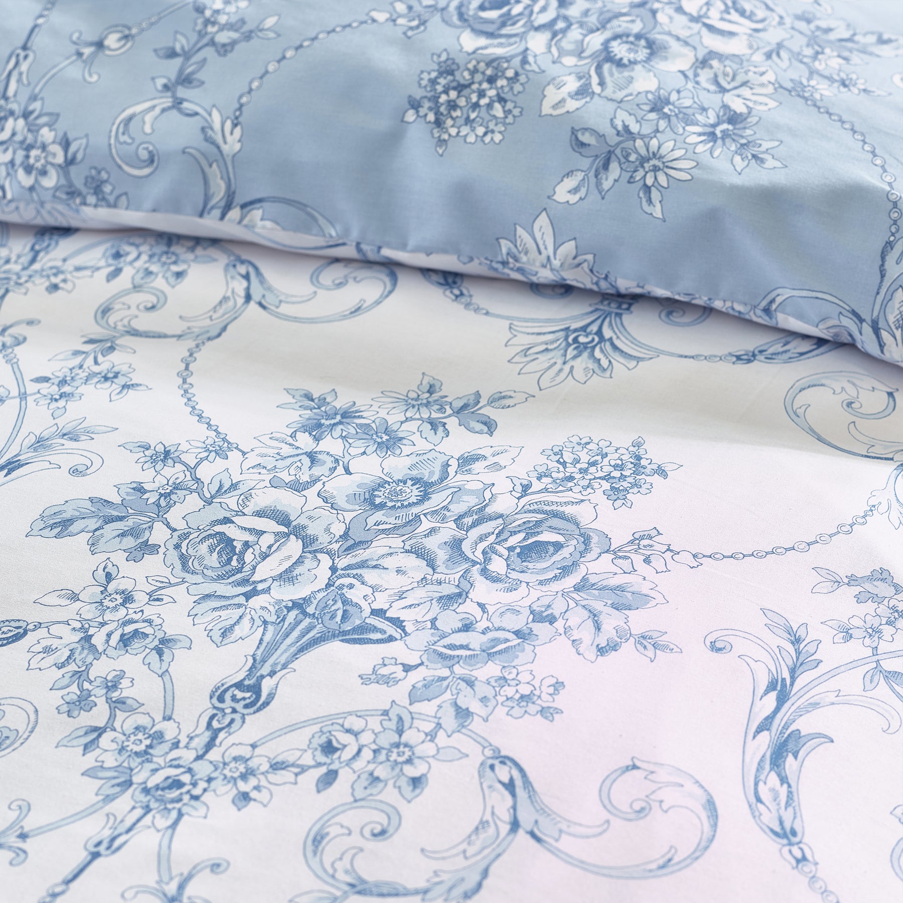 Catherine Lansfield Antoinette Duvet Cover Bedding Set Blue