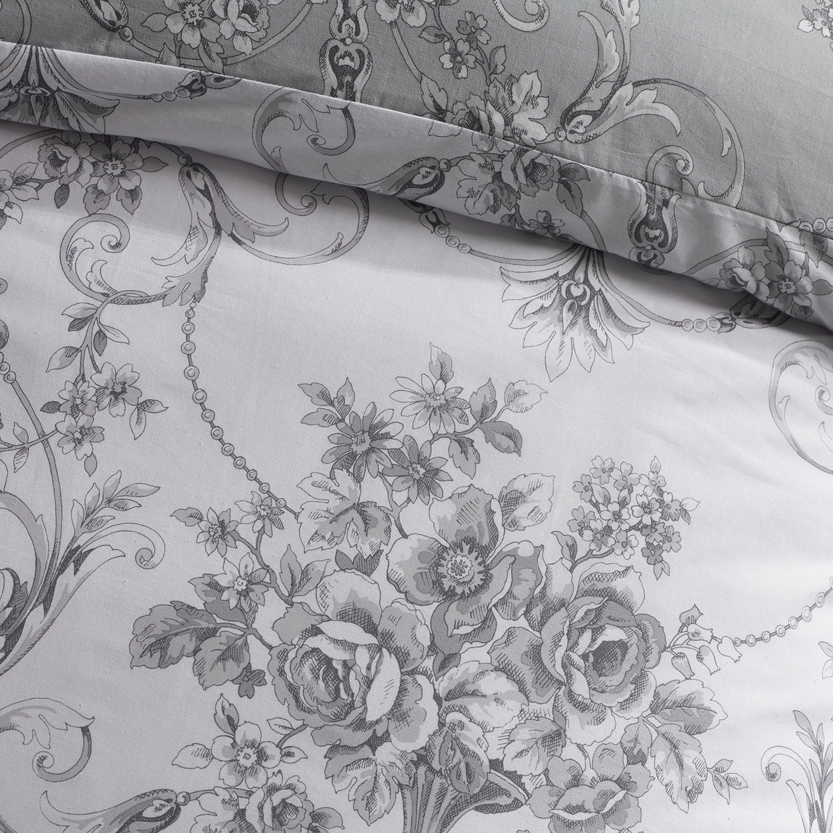 Catherine Lansfield Antoinette Duvet Cover Bedding Set Grey