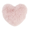 Catherine Lansfield Cuddly Faux Fur Heart Shaped Filled Cushion 38cm x 28cm Blush Pink