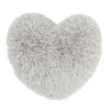 Catherine Lansfield Cuddly Faux Fur Heart Shaped Filled Cushion 38cm x 28cm Silver Grey
