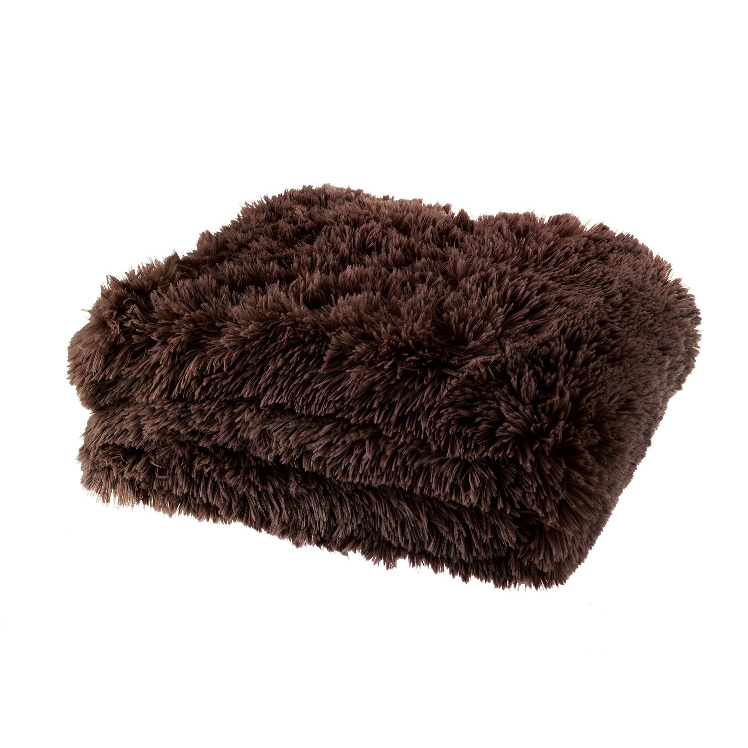 Catherine Lansfield Cuddly 150cm x 200cm Faux Fur Throw Chocolate