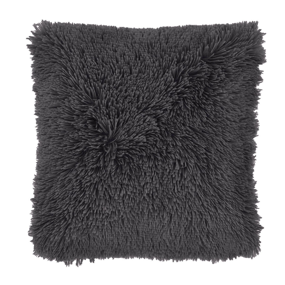 Catherine Lansfield Cuddly Faux Fur Filled Cushion 45cm x 45cm Charcoal