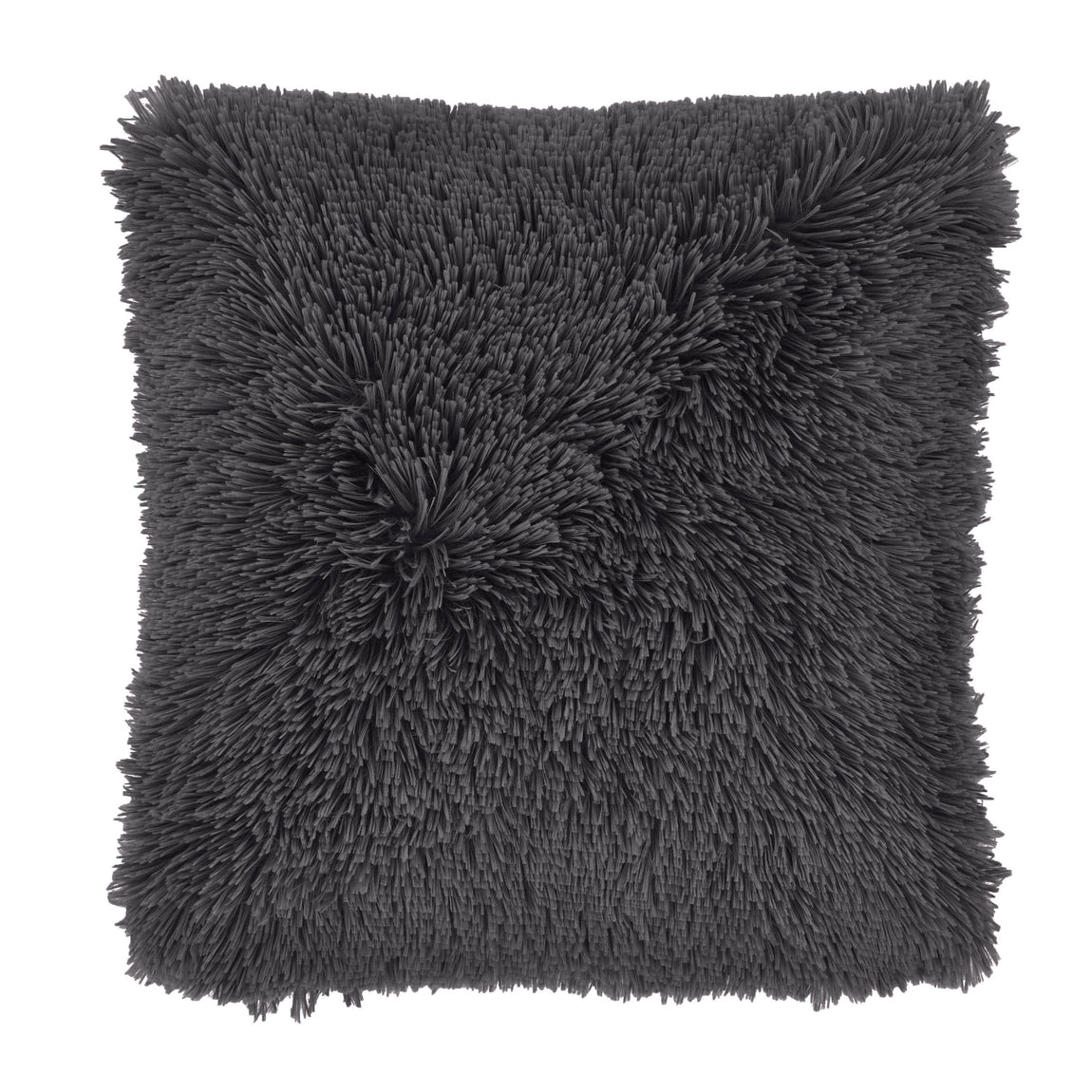 Catherine Lansfield Cuddly Faux Fur Filled Cushion 45cm x 45cm Charcoal
