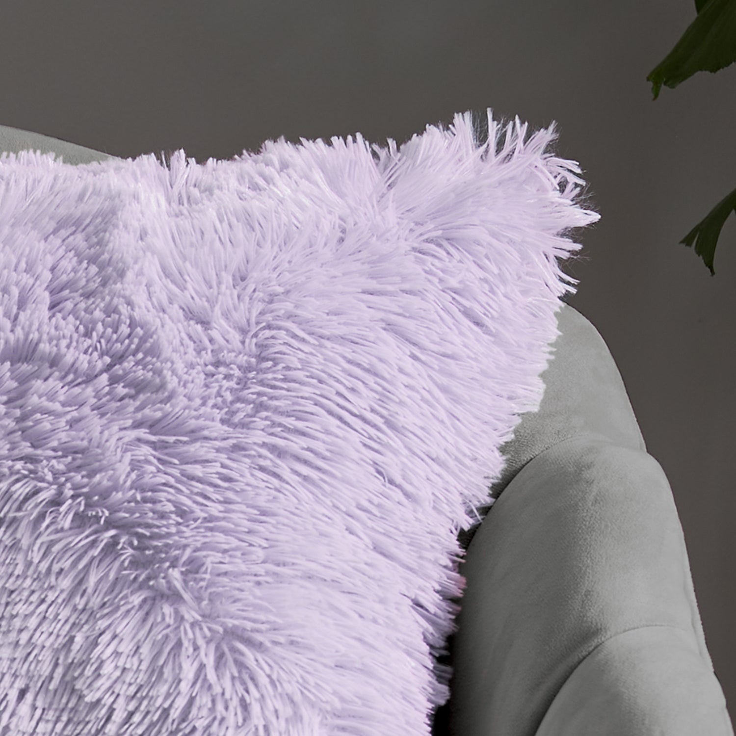 Catherine Lansfield Cuddly Faux Fur Filled Cushion 45cm x 45cm Heather