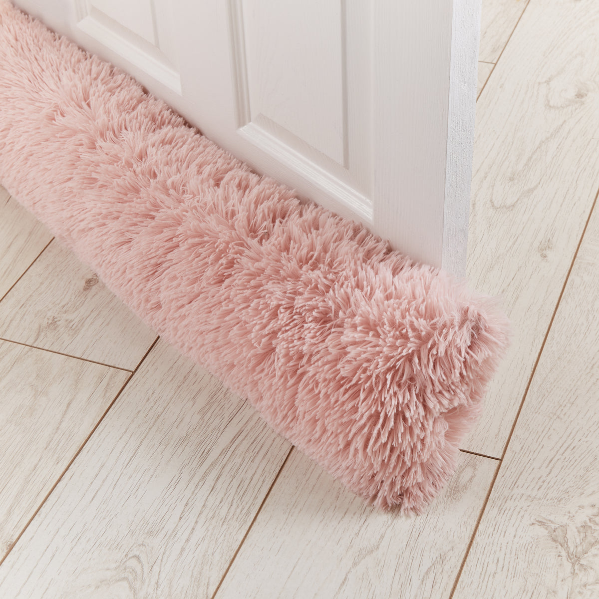 Catherine Lansfield Cuddly Faux Fur 90cm x 20cm Draught Excluder Blush