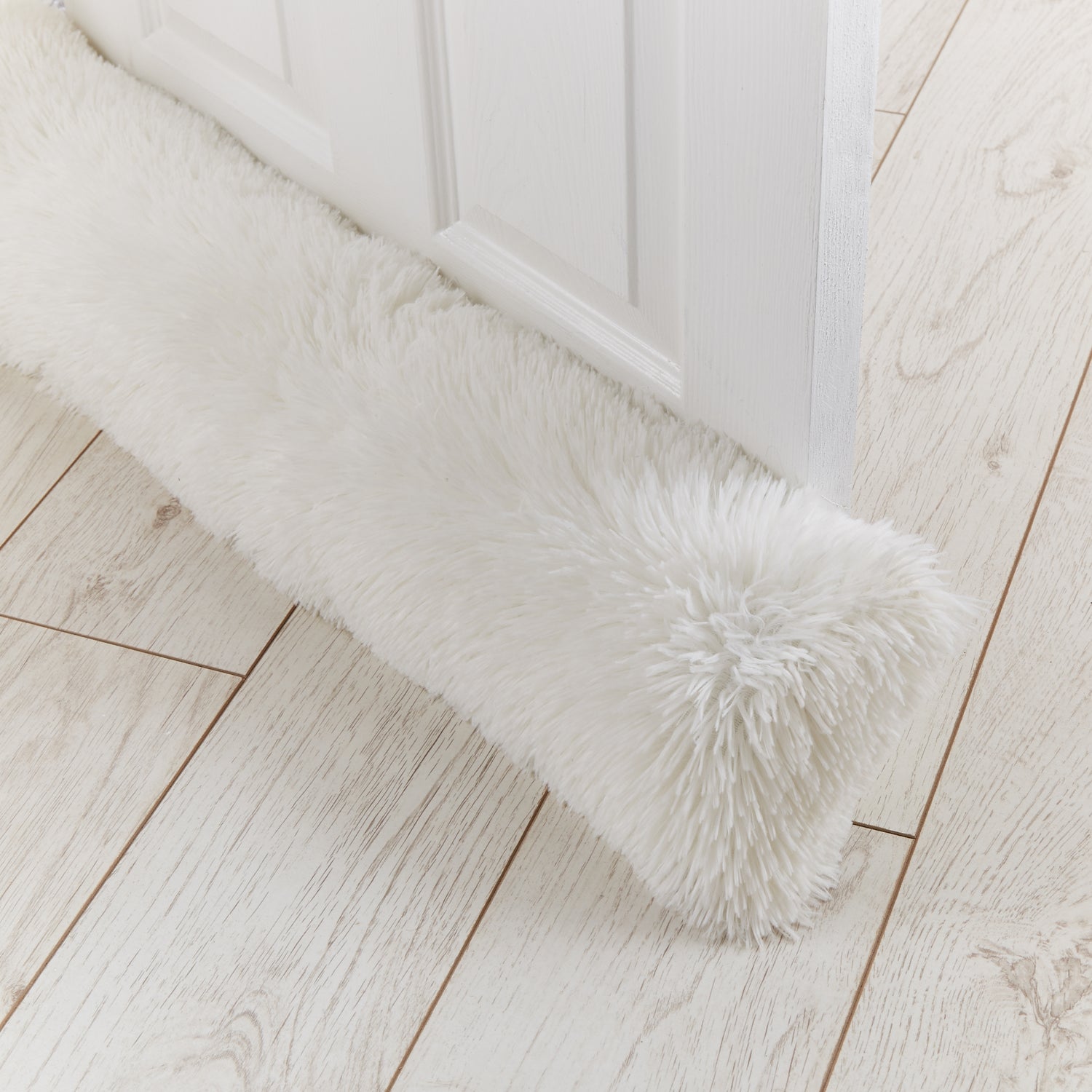 Catherine Lansfield Cuddly Faux Fur 90cm x 20cm Draught Excluder Cream