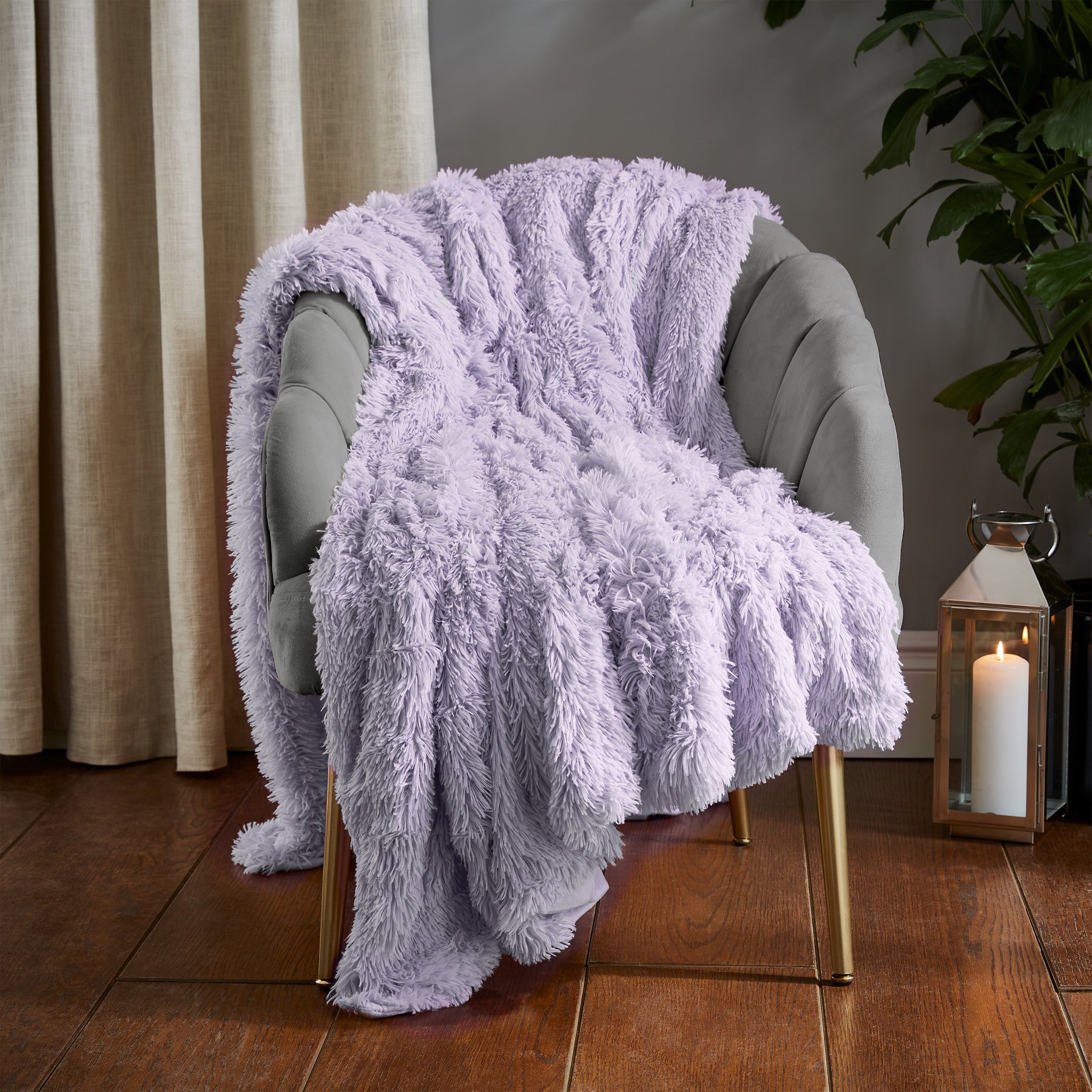 Heather Patterned Throw Catherine Lansfield Cuddly Faux Fur 150cmx200cm Throw Heather | Low ...
