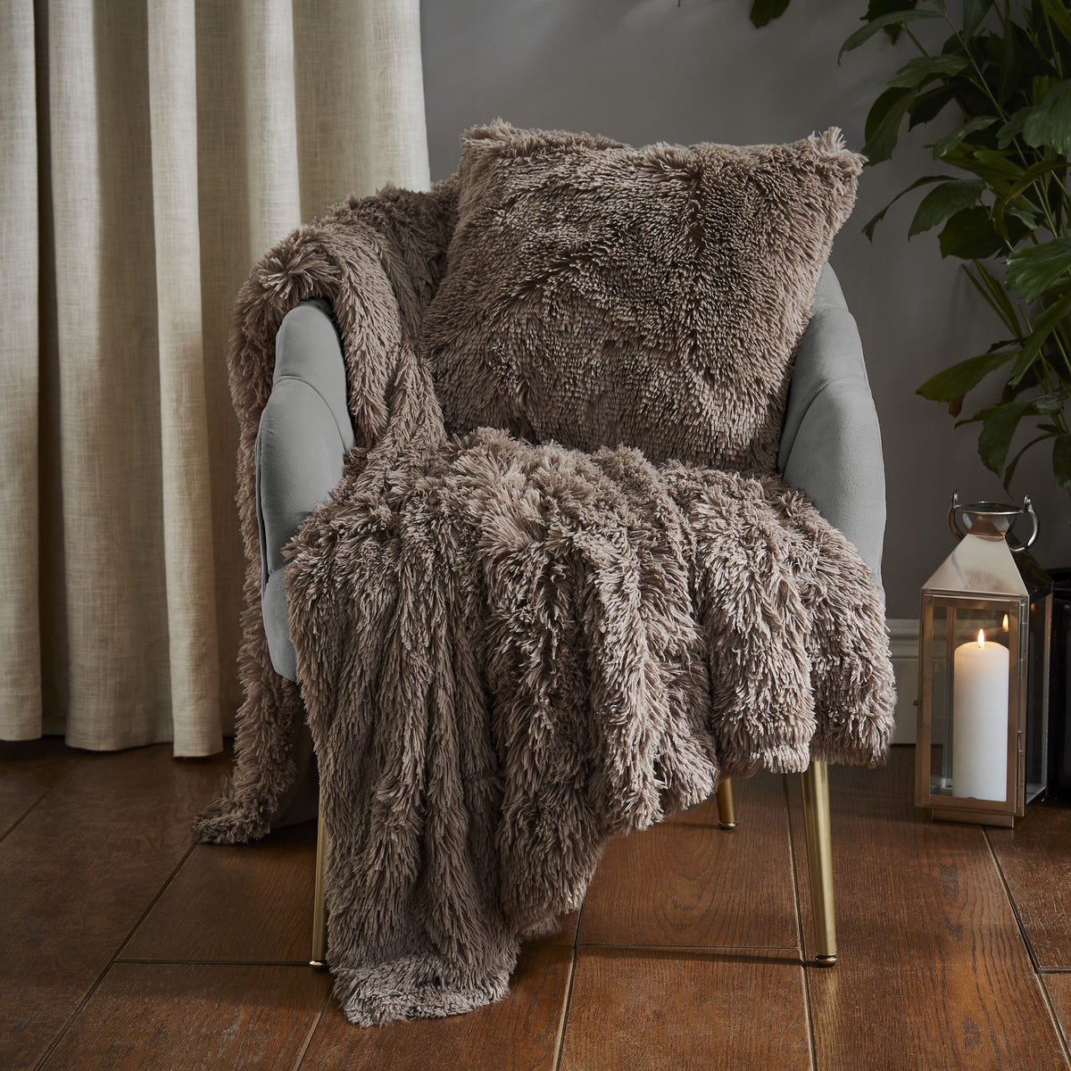 Catherine Lansfield Cuddly 150cmx200cm Throw Natural