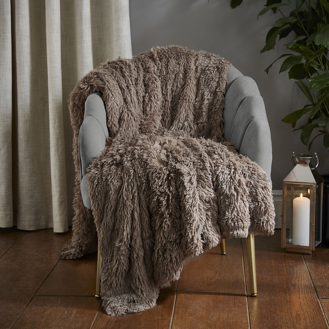 Catherine Lansfield Cuddly 150cmx200cm Throw Natural