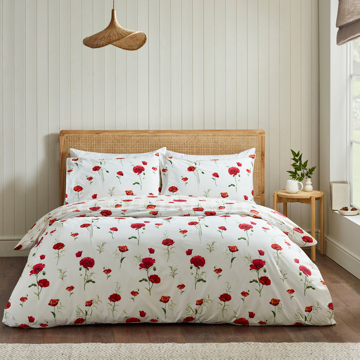 Catherine Lansfield Poppy Duvet Cover Bedding Set Red