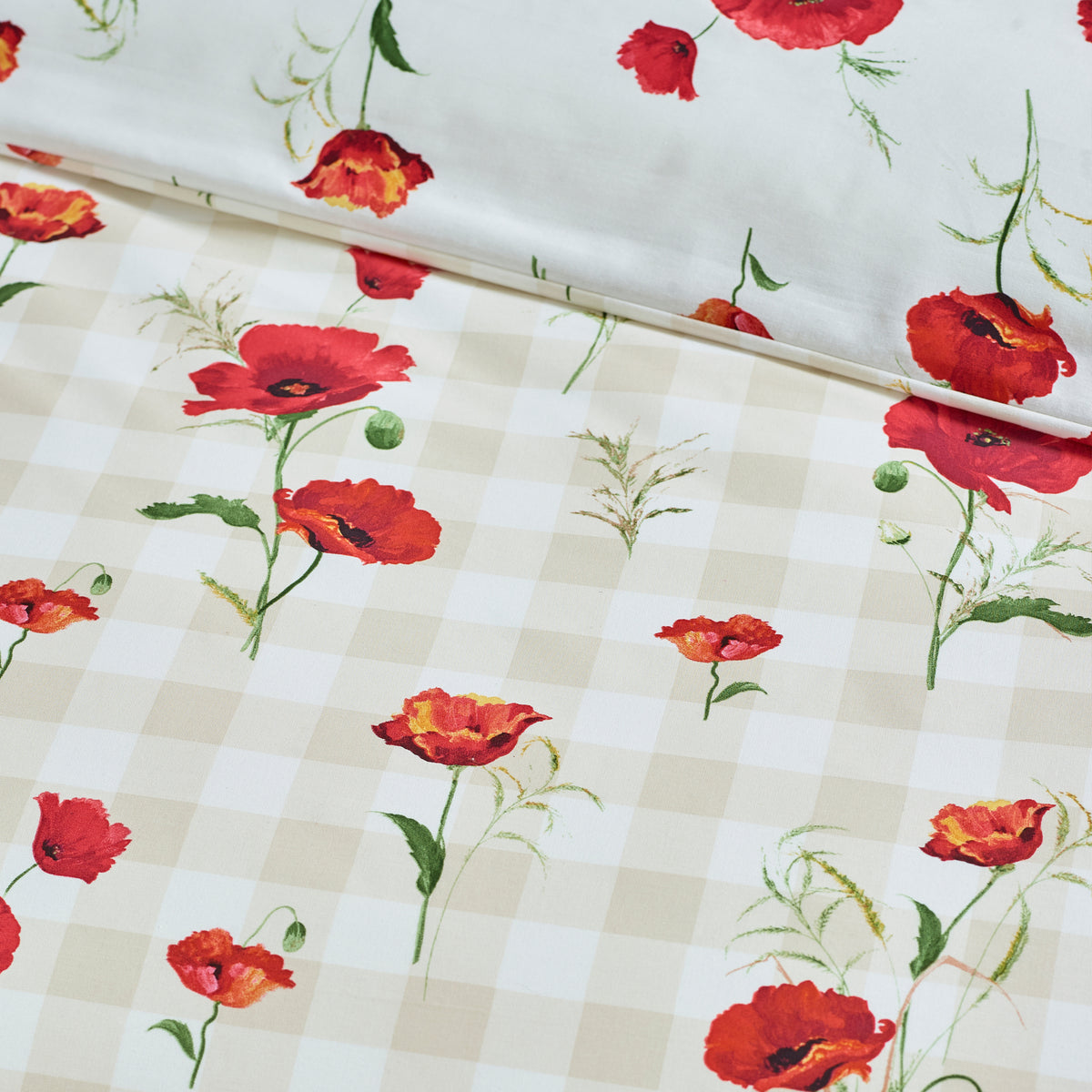 Catherine Lansfield Poppy Duvet Cover Bedding Set Red