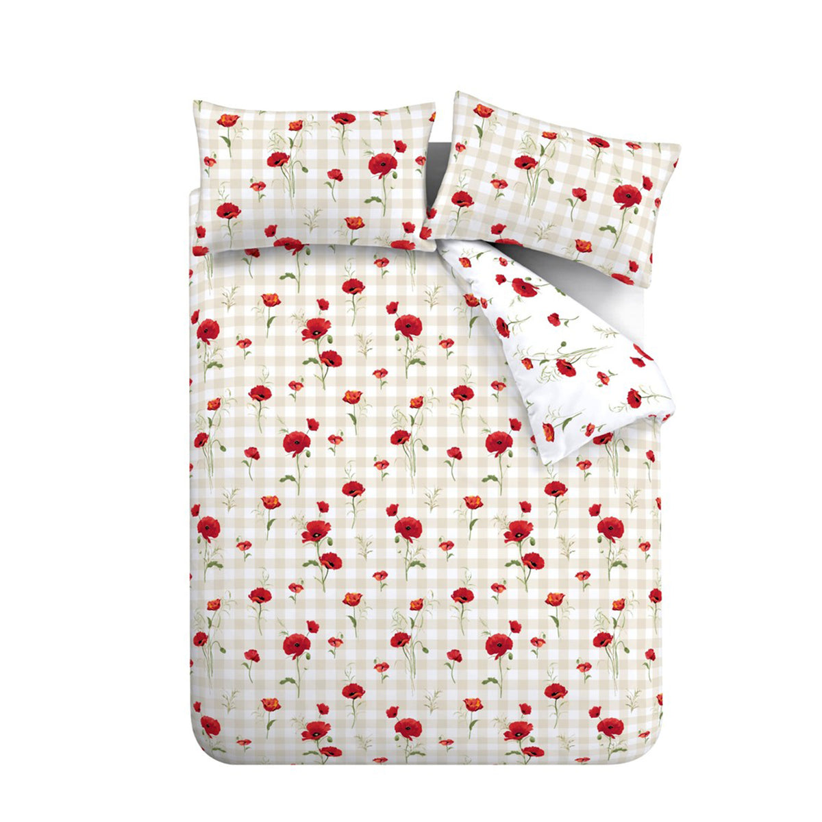 Catherine Lansfield Poppy Duvet Cover Bedding Set Red