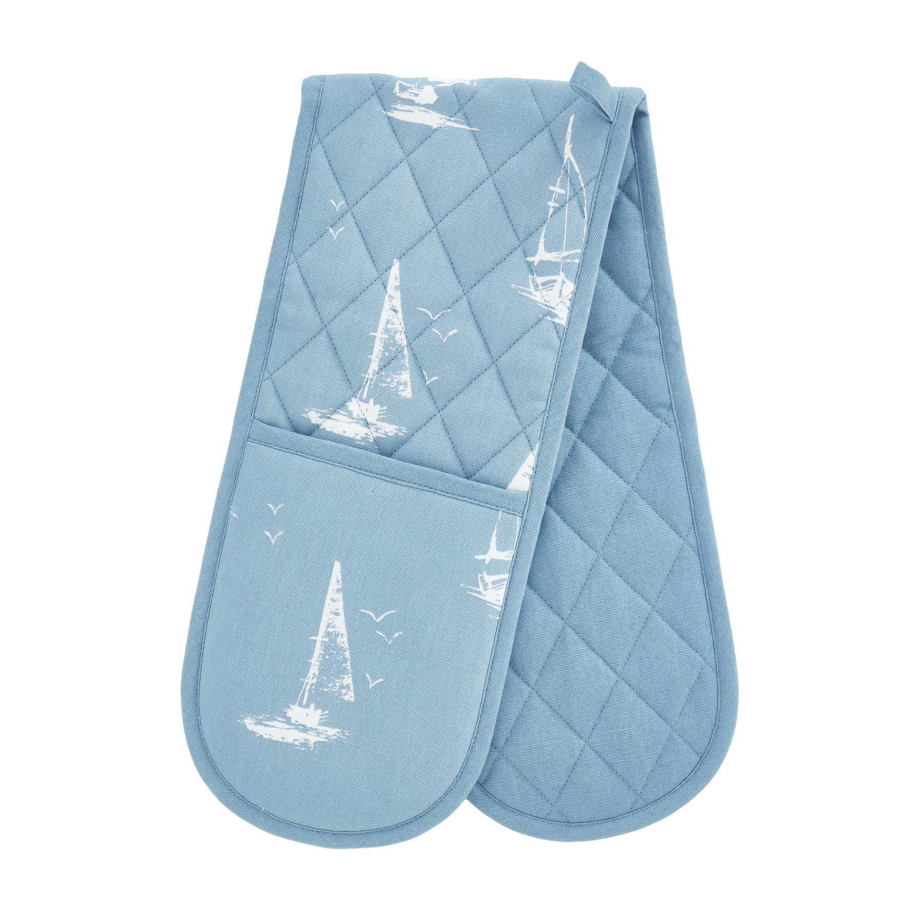 Catherine Lansfield Salcombe Boats Oven Glove Blue