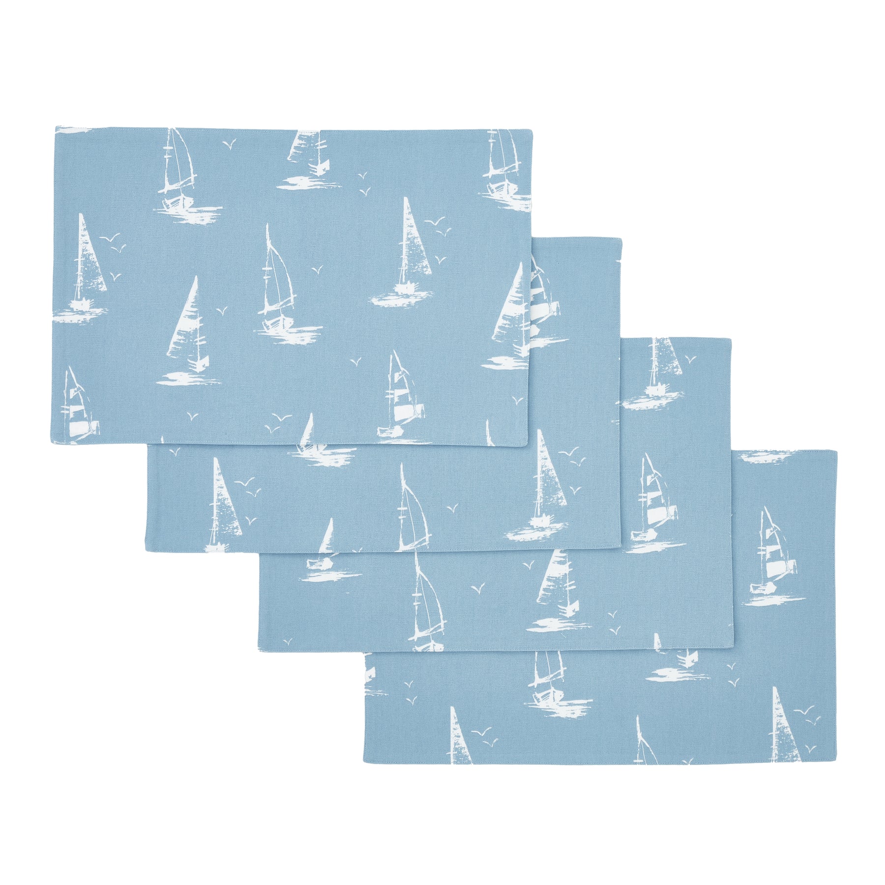 Catherine Lansfield Salcombe Boats Four Placemats Blue