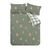 Catherine Lansfield Stag Duvet Cover Bedding Set Soft Green