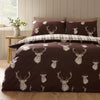 Catherine Lansfield Stag Duvet Cover Bedding Set Chocolate