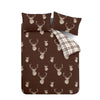 Catherine Lansfield Stag Duvet Cover Bedding Set Chocolate
