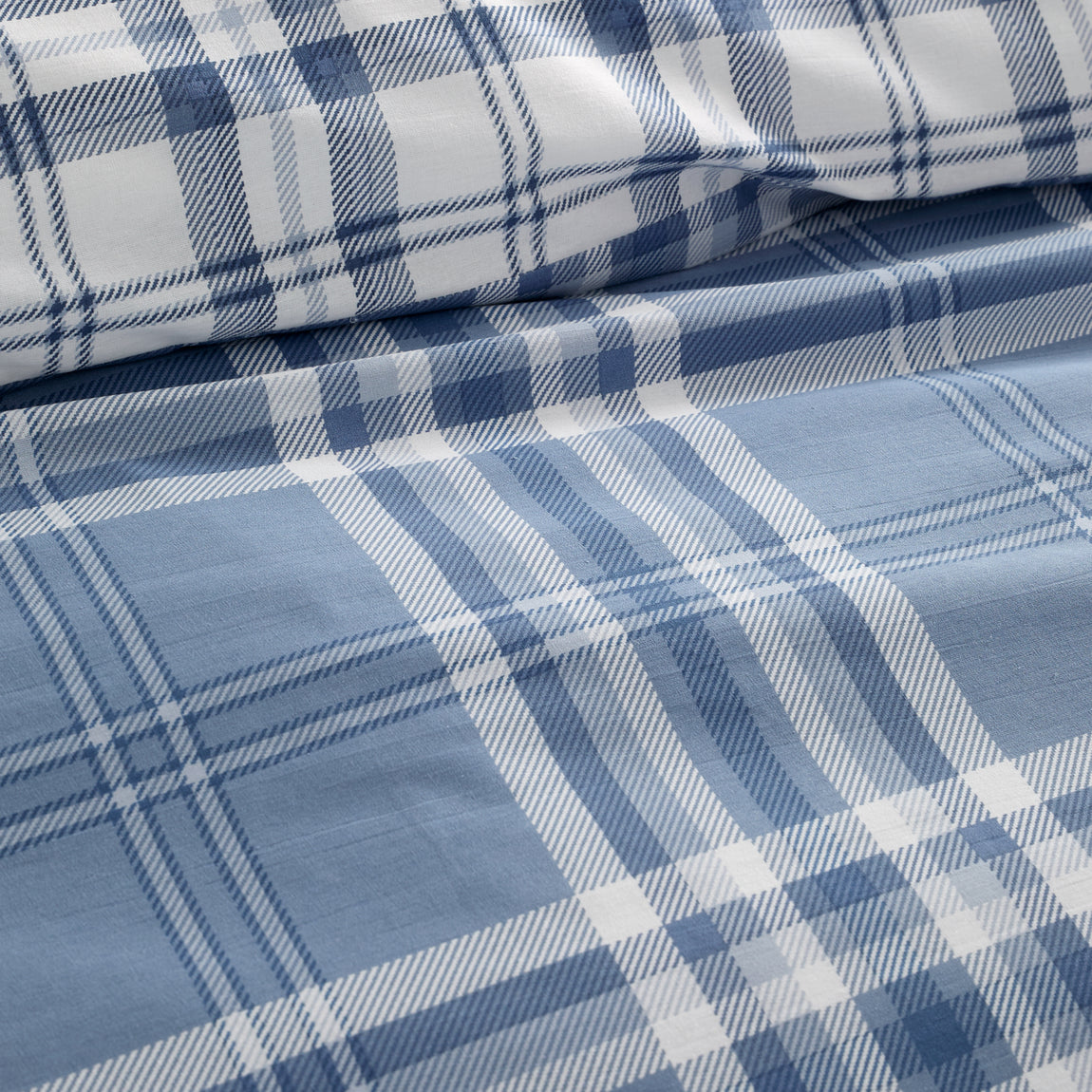 Catherine Lansfield Kelso Check Duvet Cover Bedding Set Lansfield Blue