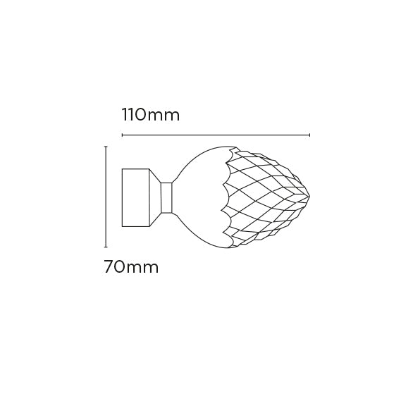 Acorn 35mm Metal Curtain Pole Satin Silver