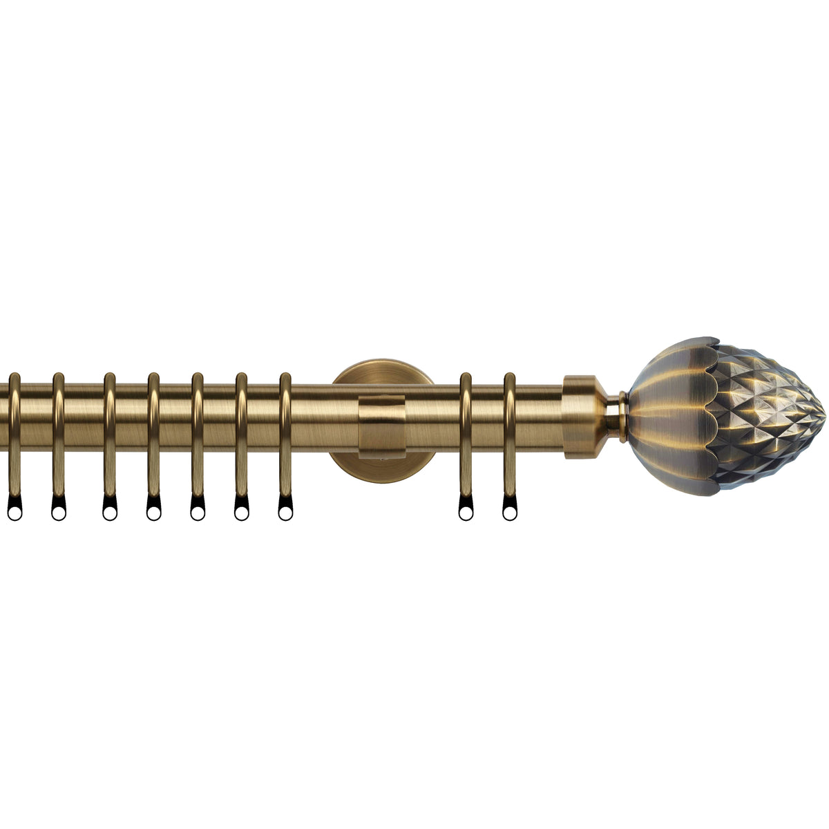 Acorn 35mm IDC Metal Curtain Pole Antique Brass