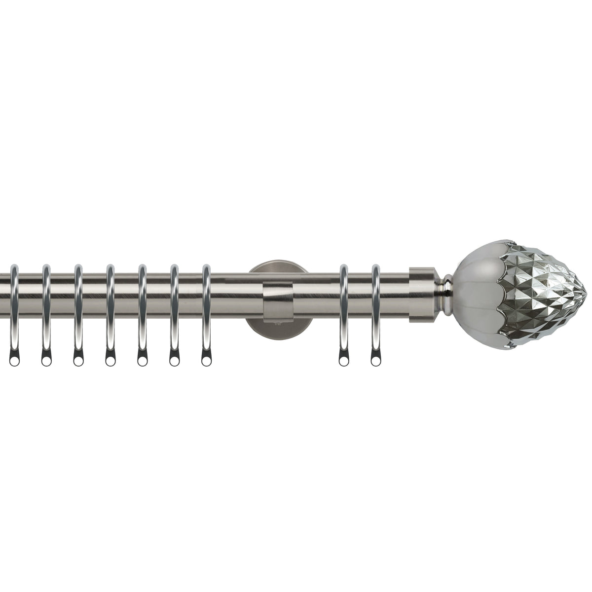 Acorn 35mm IDC Metal Curtain Pole Satin Silver