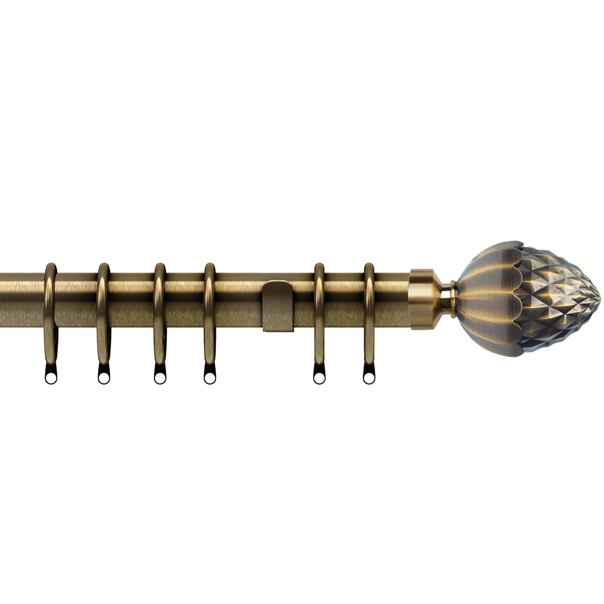 Acorn 35mm Metal Curtain Pole Antique Brass
