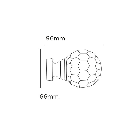 Acrylic Ball 35mm Metal Curtain Pole Chrome