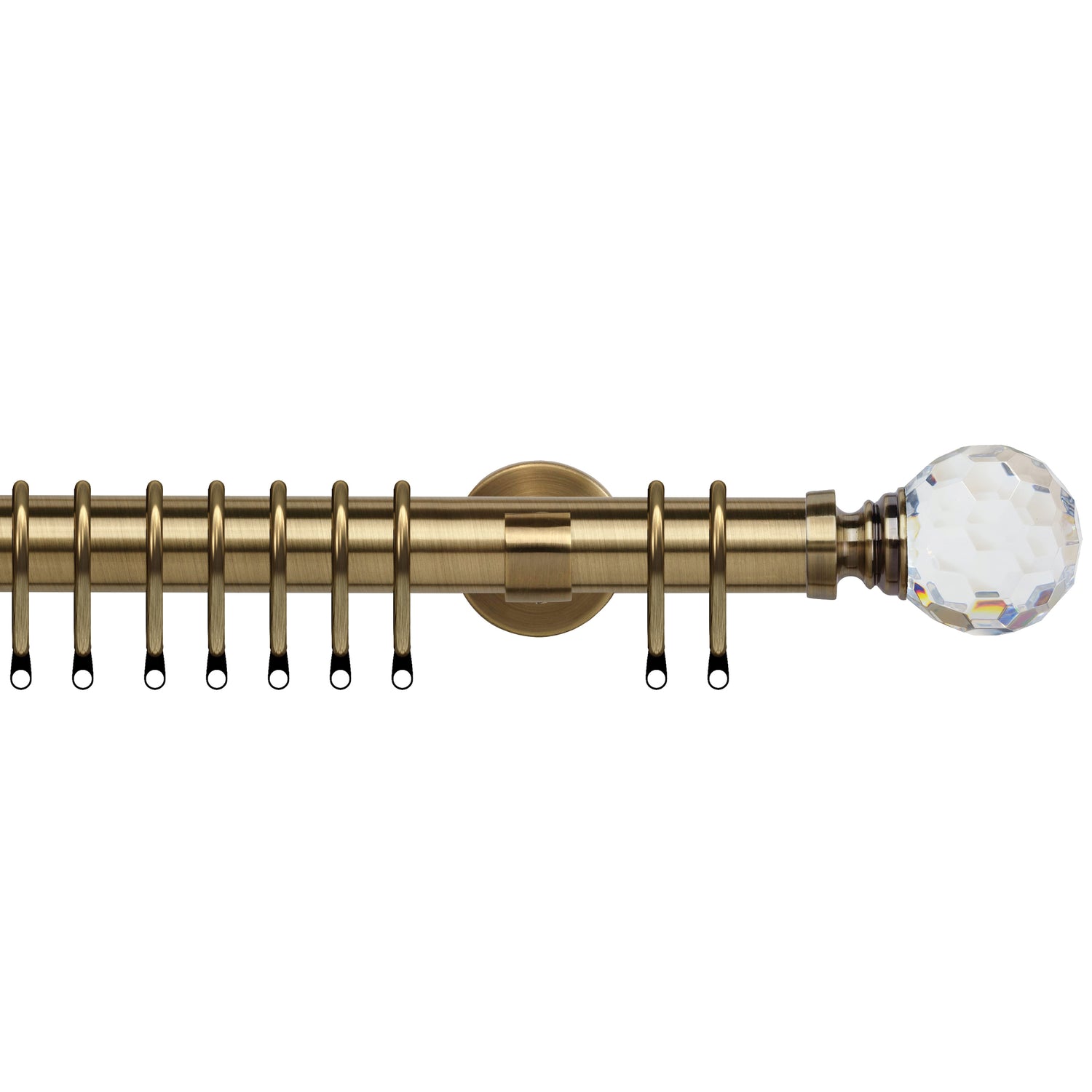 Acrylic Ball 35mm IDC Metal Curtain Pole Antique Brass