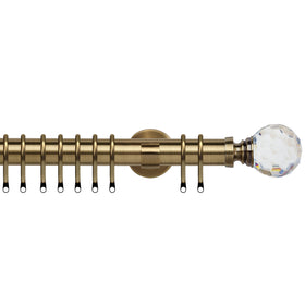 Acrylic Ball 35mm IDC Metal Curtain Pole Antique Brass