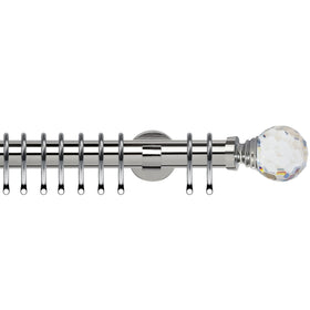 Acrylic Ball 35mm IDC Metal Curtain Pole Chrome