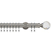 Acrylic Ball 35mm IDC Metal Curtain Pole Satin Silver