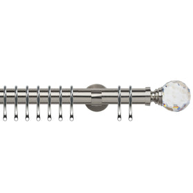 Acrylic Ball 35mm IDC Metal Curtain Pole Satin Silver