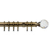 Acrylic Ball 35mm Metal Curtain Pole Antique Brass