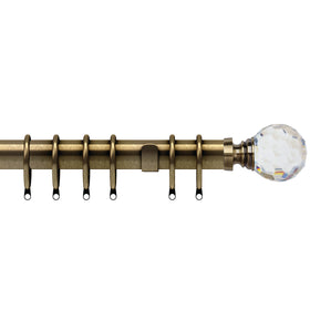 Acrylic Ball 35mm Metal Curtain Pole Antique Brass