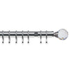 Acrylic Ball 35mm Metal Curtain Pole Satin Silver