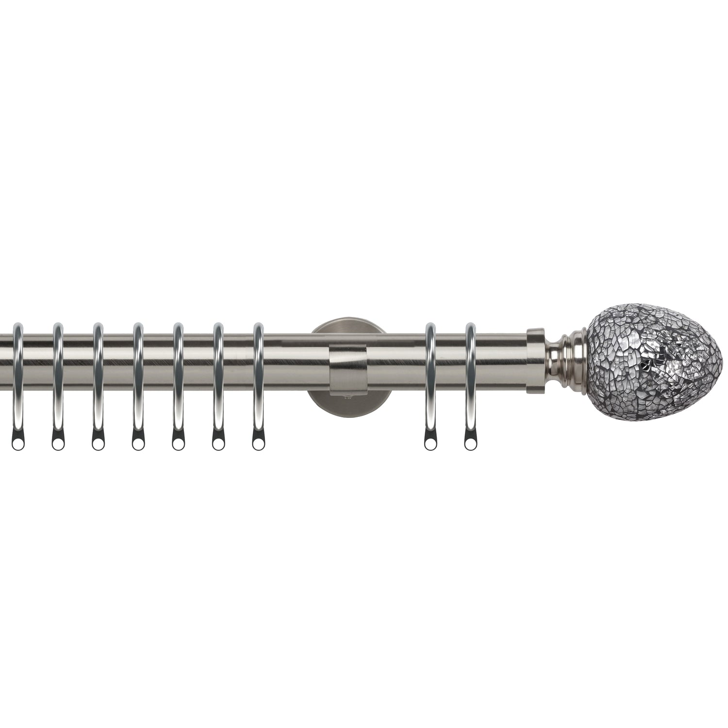 Alexia Mirror 35mm IDC Metal Curtain Pole Satin Silver
