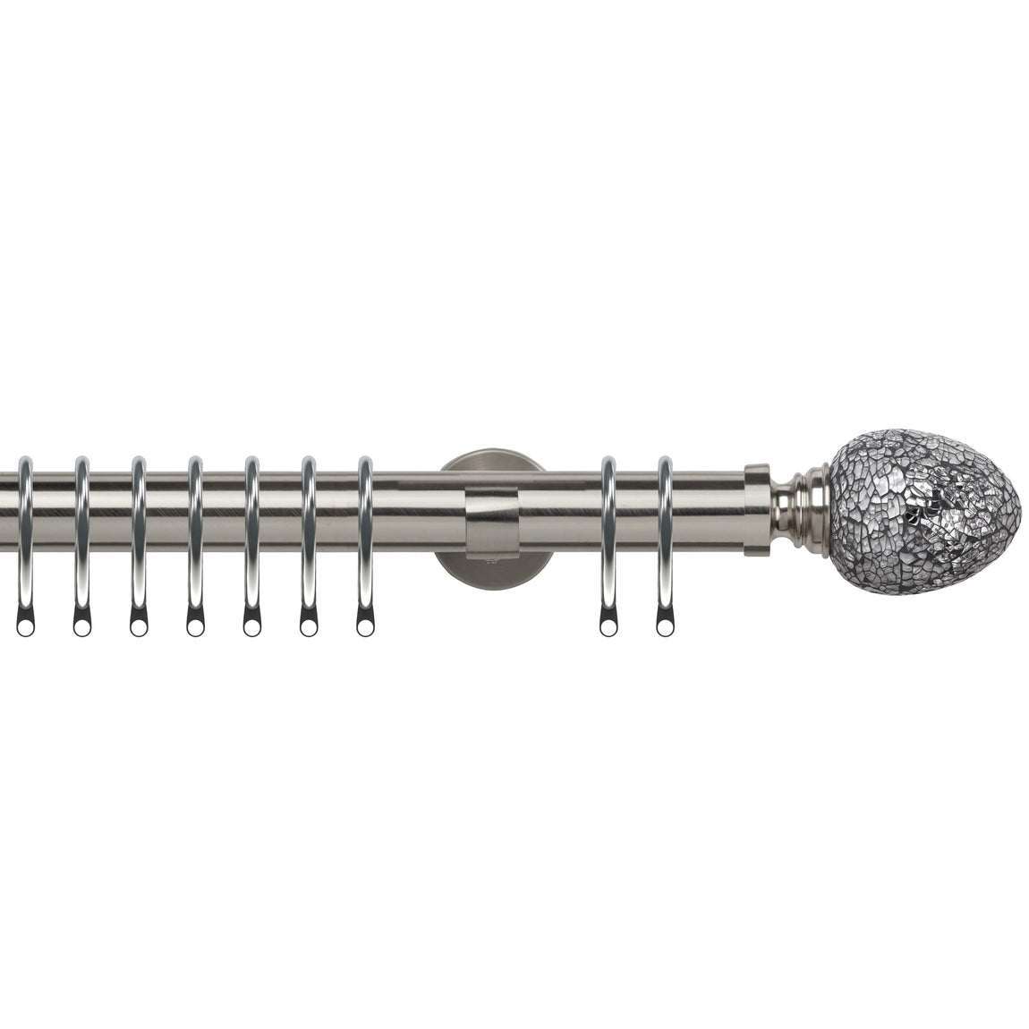 Alexia Mirror 35mm IDC Metal Curtain Pole Satin Silver
