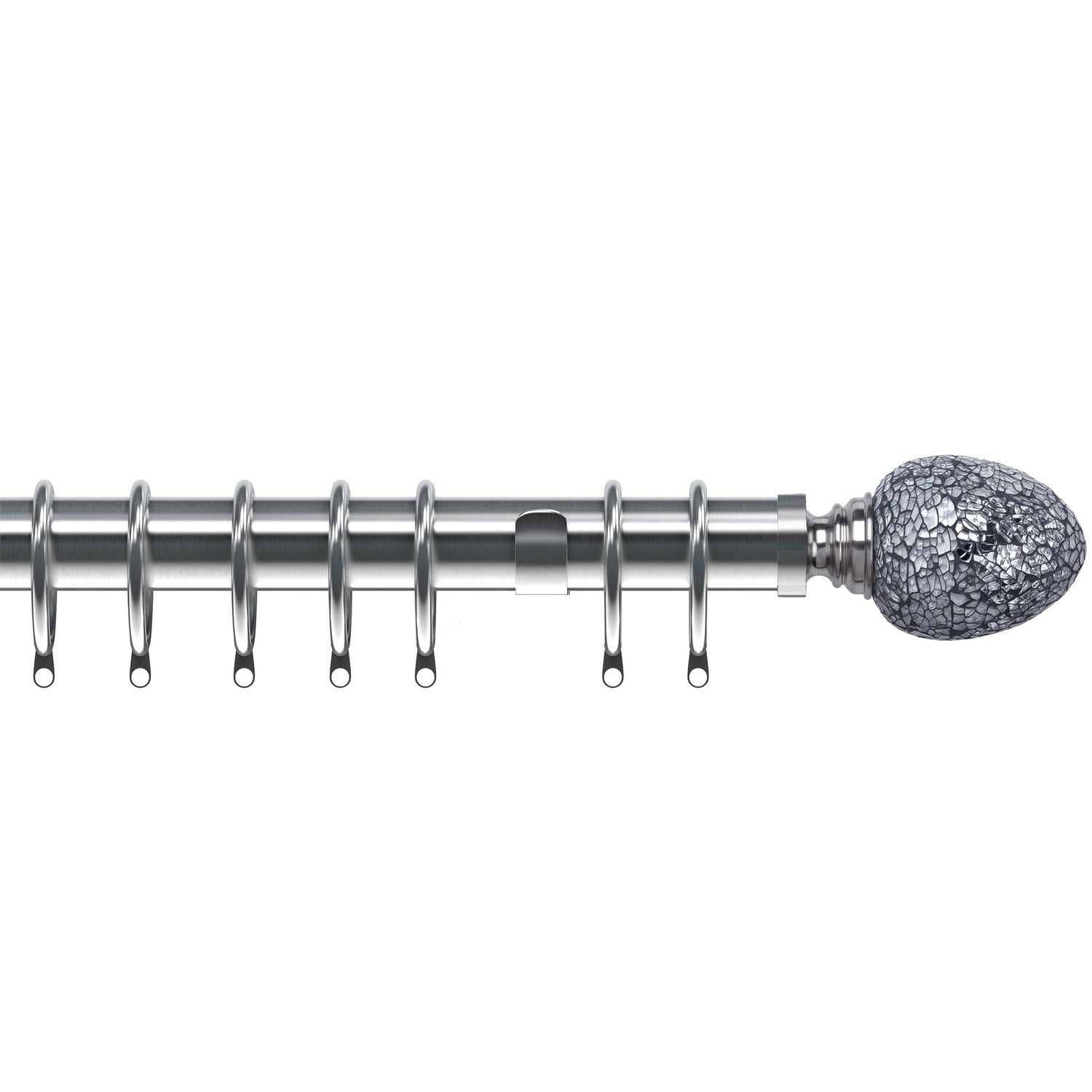 Alexia Mirror 35mm Metal Curtain Pole Satin Silver