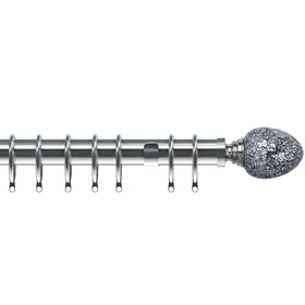 Alexia Mirror 35mm Metal Curtain Pole Satin Silver