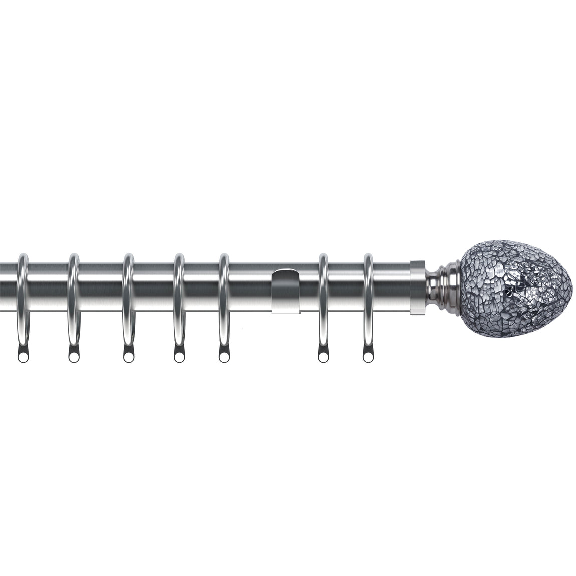 Alexia Mirror 35mm Metal Curtain Pole Satin Silver