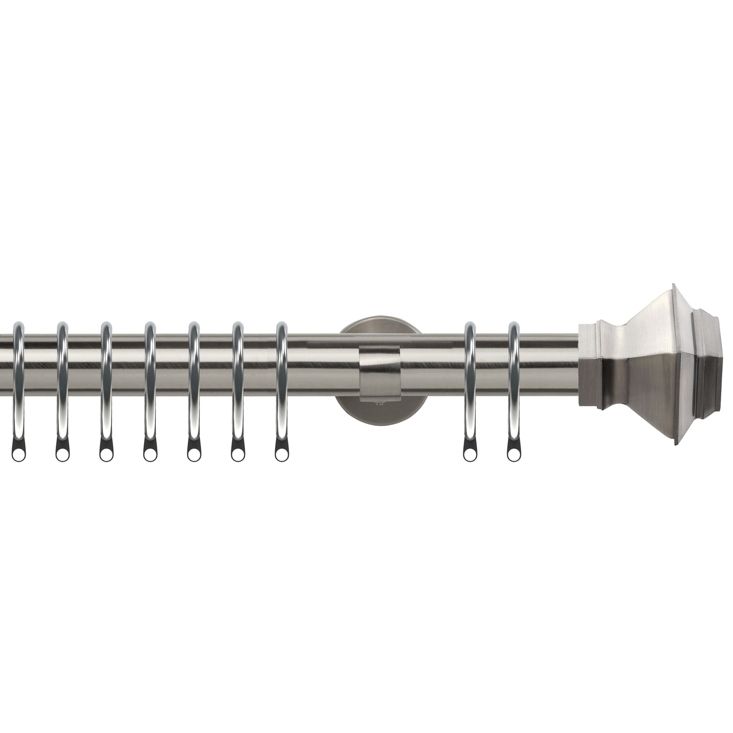 Aztec 35mm IDC Metal Curtain Pole Satin Silver