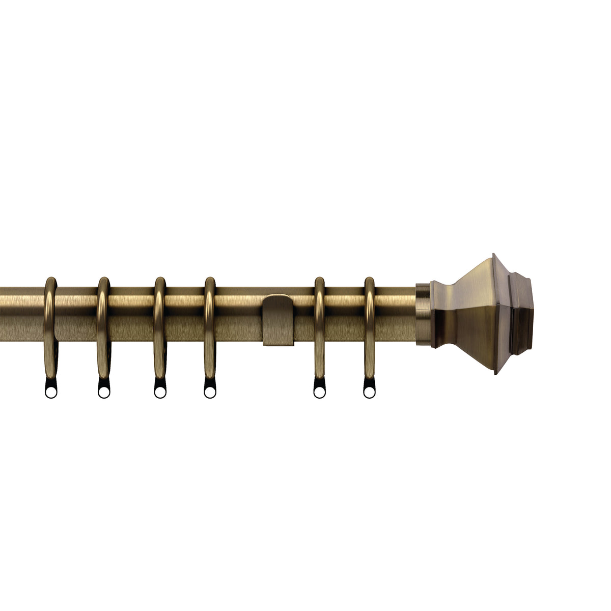 Aztec 35mm Metal Curtain Pole Antique Brass