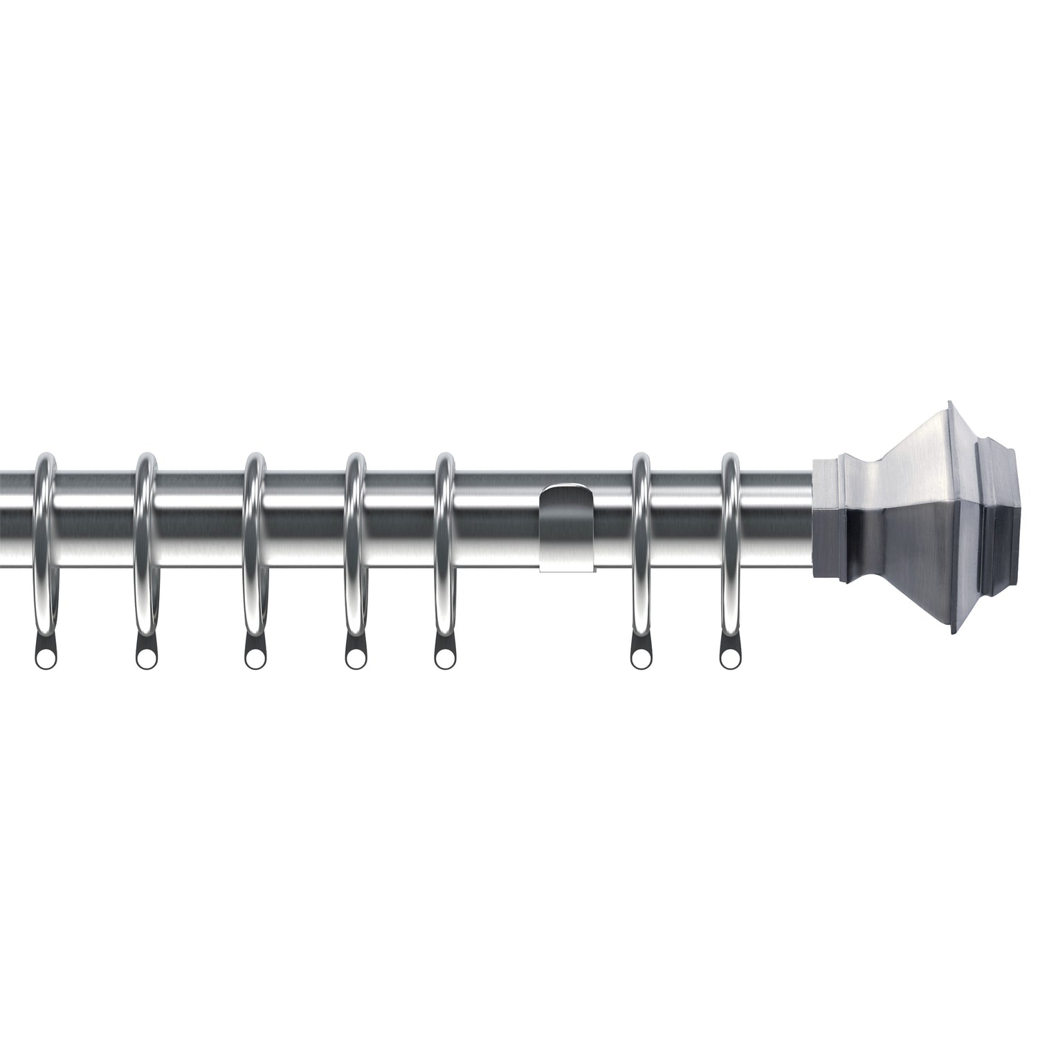 Aztec 35mm Metal Curtain Pole Satin Silver