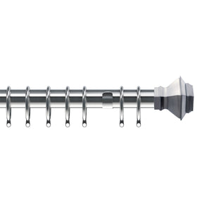 Aztec 35mm Metal Curtain Pole Satin Silver